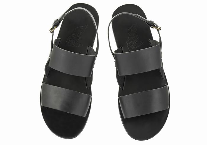 Ancient Greek Sandals Irodotos Leather Casual Sandalen Heren Zwart | BSA8829RR