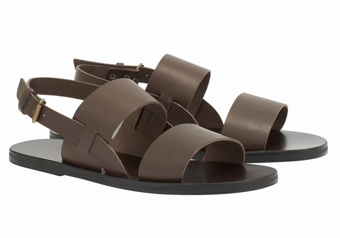 Ancient Greek Sandals Irodotos Leather Casual Sandalen Heren Chocola | RZA216GE