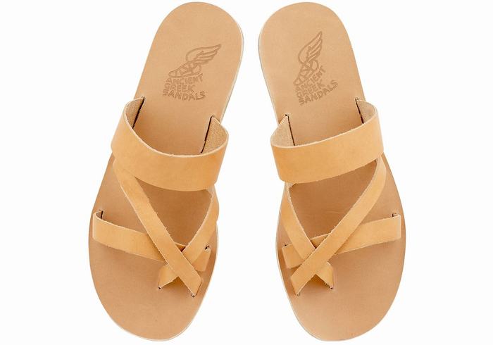 Ancient Greek Sandals Jason Leather Schuifsandalen Heren Beige | ICQ1974JO