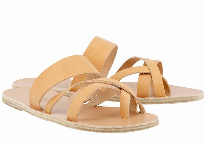 Ancient Greek Sandals Jason Leather Schuifsandalen Heren Beige | ICQ1974JO