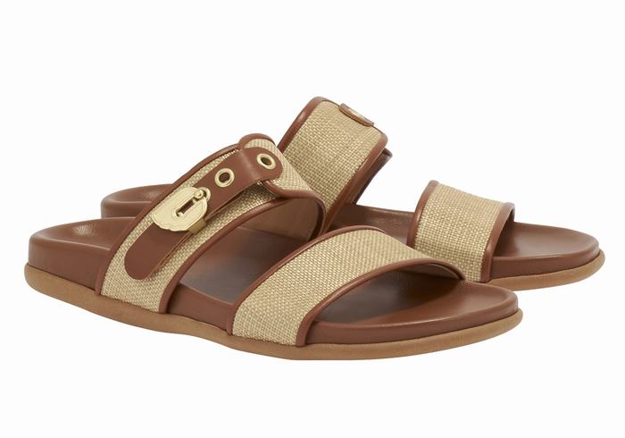 Ancient Greek Sandals Latria Schuifsandalen Dames Beige Bruin | SZF3636JX