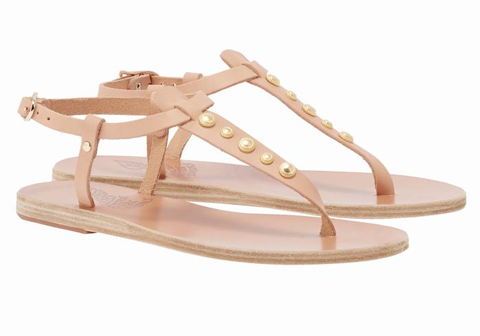 Ancient Greek Sandals Lito Bee Achterband Sandalen Dames Beige | COB434XG