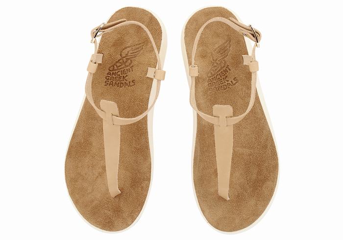 Ancient Greek Sandals Lito Comfort Achterband Sandalen Dames Beige | YXB619TM