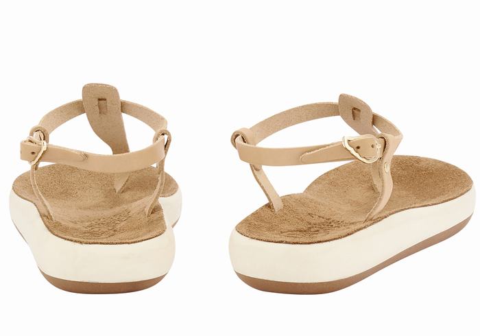 Ancient Greek Sandals Lito Comfort Achterband Sandalen Dames Beige | YXB619TM