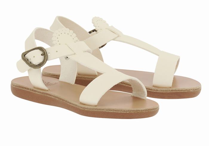 Ancient Greek Sandals Little Amber Soft Platte Sandalen Kinderen Wit | TEZ9519VX