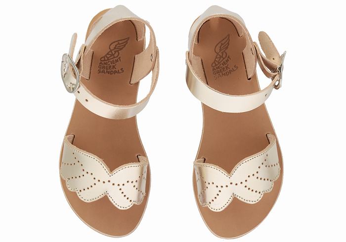 Ancient Greek Sandals Little Andromeda Soft Casual Sandalen Kinderen Goud Wit | THK3059CZ