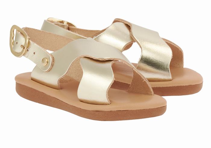 Ancient Greek Sandals Little Atokos Soft Casual Sandalen Kinderen Goud Wit | RIO586UG