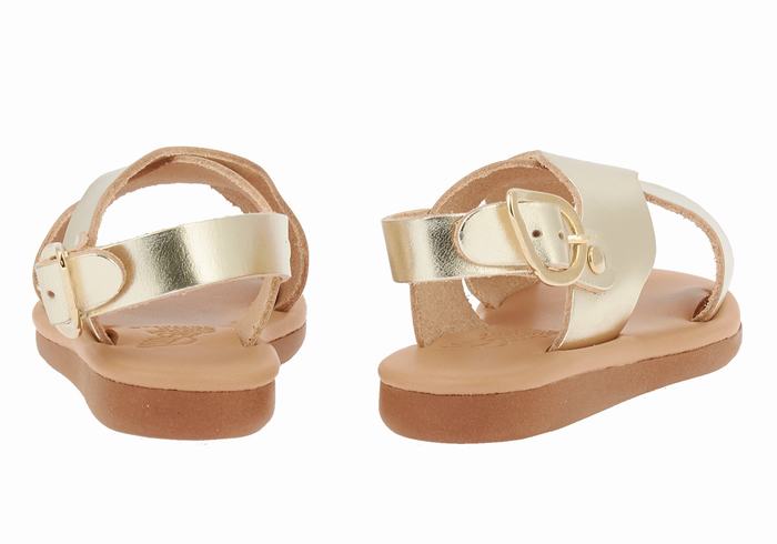 Ancient Greek Sandals Little Atokos Soft Casual Sandalen Kinderen Goud Wit | RIO586UG