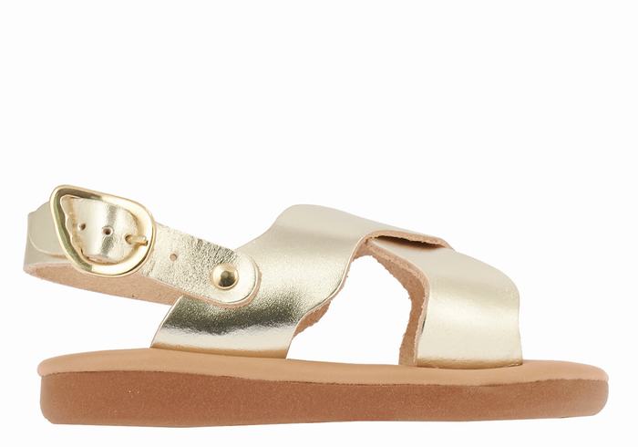 Ancient Greek Sandals Casual Sandalen Solden Sale Little Atokos Soft Kinderen Goud Wit