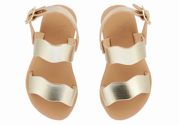 Ancient Greek Sandals Little Calamos Soft Casual Sandalen Kinderen Goud Wit | HFS8626RF