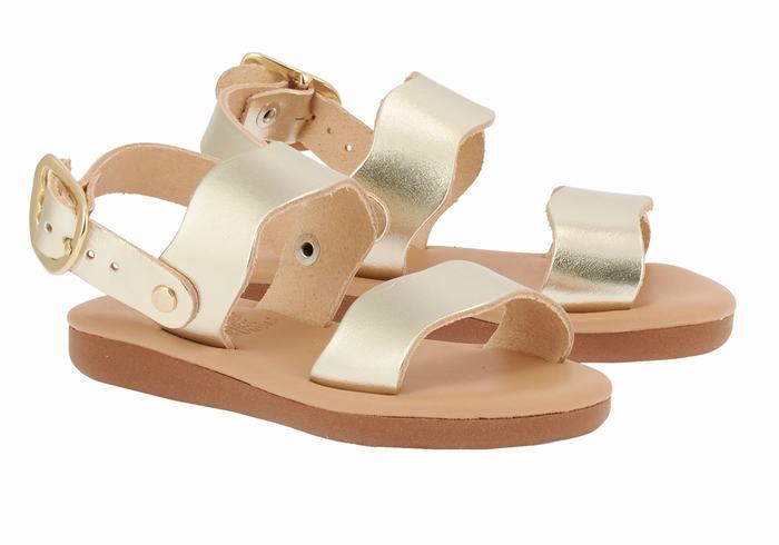 Ancient Greek Sandals Little Calamos Soft Casual Sandalen Kinderen Goud Wit | HFS8626RF