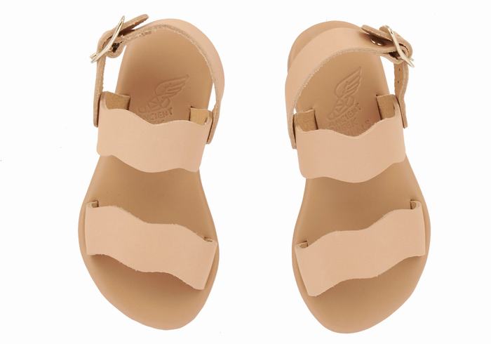 Ancient Greek Sandals Little Calamos Soft Casual Sandalen Kinderen Beige | AHX3891FJ