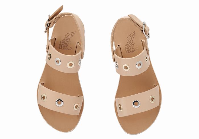 Ancient Greek Sandals Little Clio Eyelets Soft Casual Sandalen Kinderen Beige | VWJ1967HS