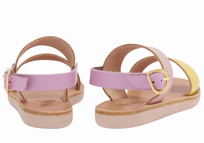 Ancient Greek Sandals Little Clio Soft Casual Sandalen Kinderen Geel Roze Paars | KUH7198PO