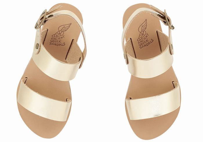 Ancient Greek Sandals Little Clio Soft Casual Sandalen Kinderen Goud Wit | DPK7427PV