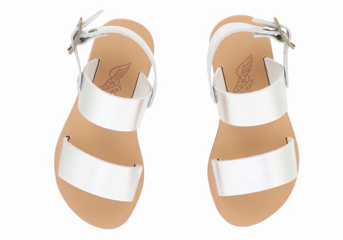 Ancient Greek Sandals Little Clio Soft Casual Sandalen Kinderen Zilver | VUR735JG