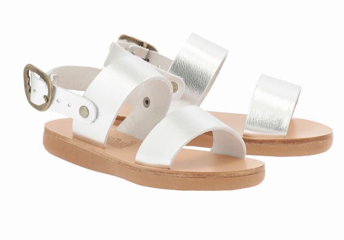 Ancient Greek Sandals Little Clio Soft Casual Sandalen Kinderen Zilver | VUR735JG