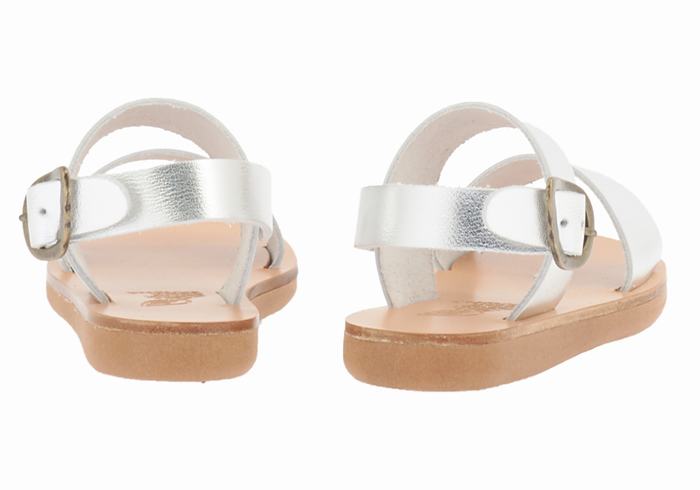 Ancient Greek Sandals Little Clio Soft Casual Sandalen Kinderen Zilver | VUR735JG