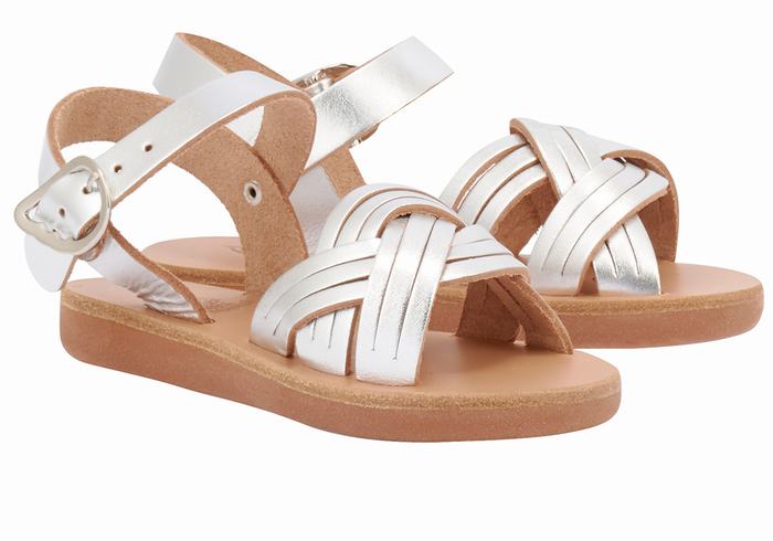 Ancient Greek Sandals Little Electra Soft Platte Sandalen Kinderen Zilver | LAV6630KN