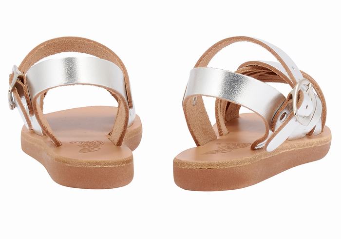 Ancient Greek Sandals Little Electra Soft Platte Sandalen Kinderen Zilver | LAV6630KN