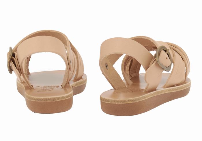 Ancient Greek Sandals Little Electra Soft Platte Sandalen Kinderen Beige | CQP7563VQ