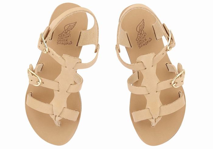 Ancient Greek Sandals Little Grace Kelly Soft Platte Sandalen Kinderen Beige | YDN1026SV