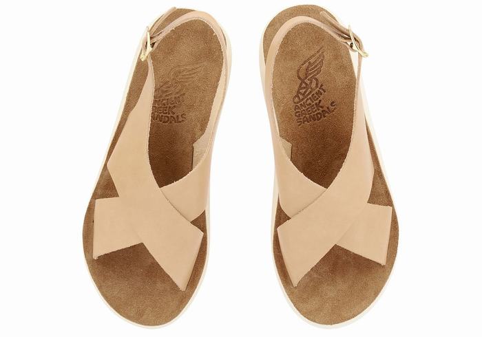 Ancient Greek Sandals Maria Comfort Plateau Sandalen Dames Beige | GLN1191VL