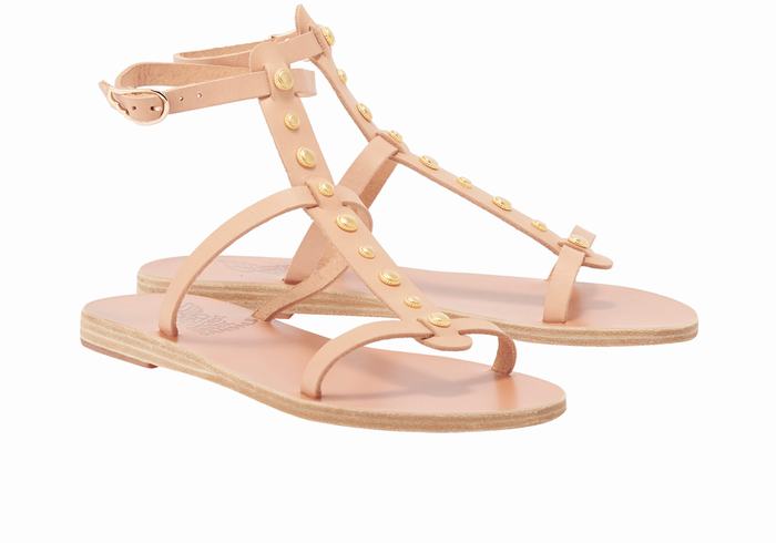 Ancient Greek Sandals Meliti Bee Sandalen Met Enkelbandje Dames Beige | YRE9634BS