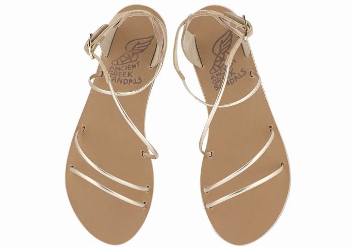 Ancient Greek Sandals Meloivia Sandalen Met Enkelbandje Dames Beige Goud Wit | JKI4735LJ