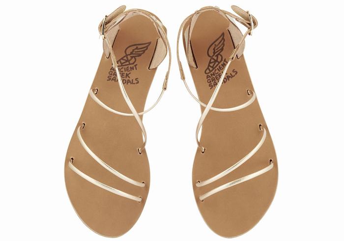 Ancient Greek Sandals Meloivia Sandalen Met Enkelbandje Dames Goud Wit | VDE9648DY