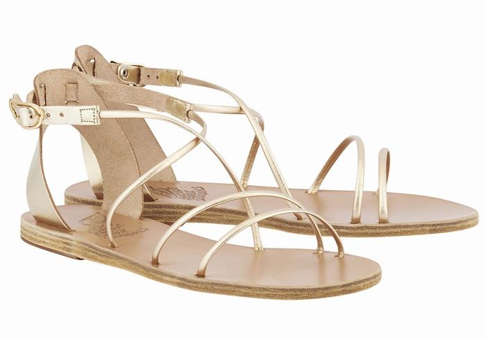 Ancient Greek Sandals Meloivia Sandalen Met Enkelbandje Dames Goud Wit | VDE9648DY