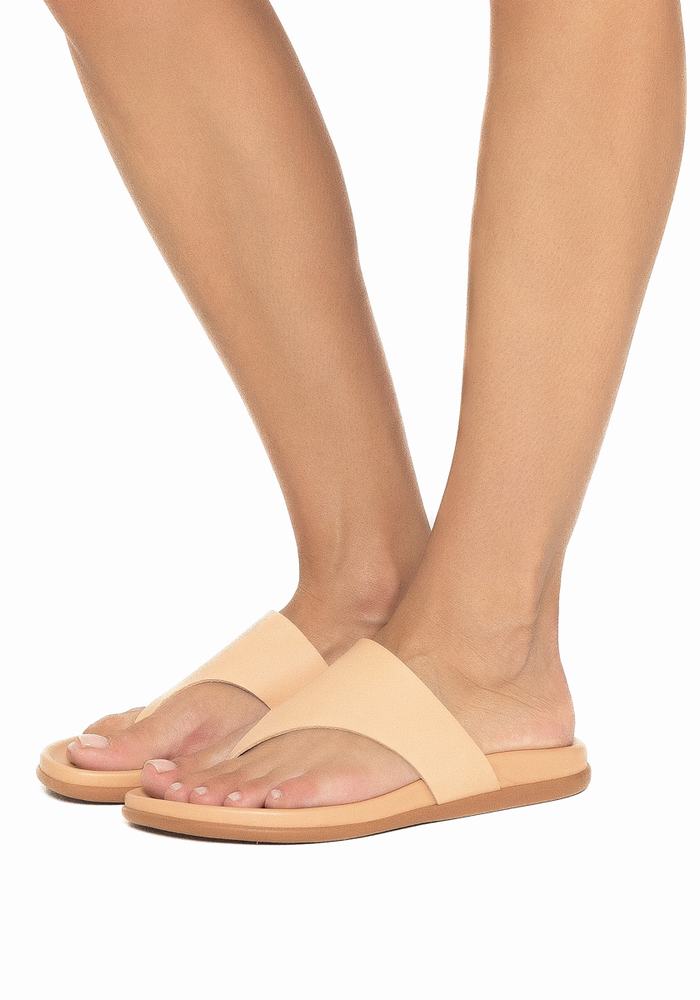 Ancient Greek Sandals Mera Footbed Teenslippers Dames Beige | TEZ3580DW