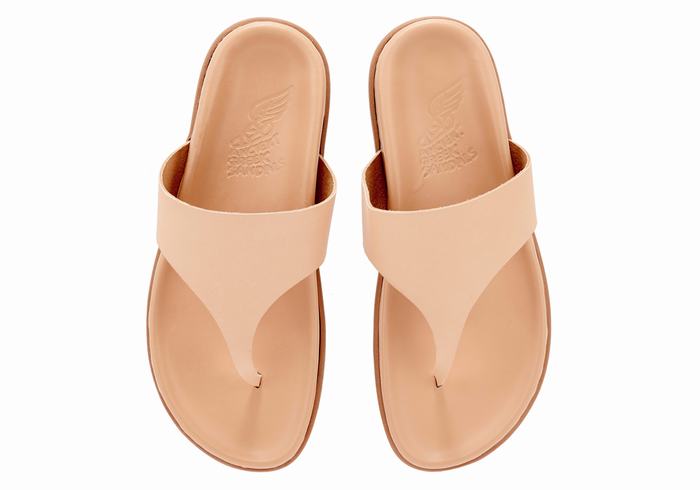 Ancient Greek Sandals Mera Footbed Teenslippers Dames Beige | TEZ3580DW