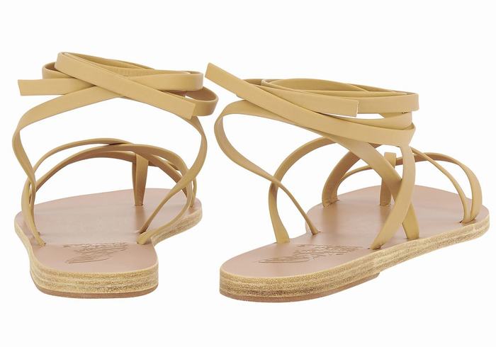 Ancient Greek Sandals Morfi Leather Gladiator Sandalen Dames Beige | DJL6626GG