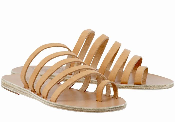 Ancient Greek Sandals Niki Leather Teenpaal Sandalen Dames Beige | DGD9699VE