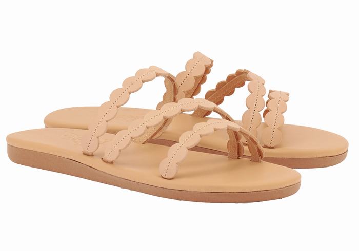 Ancient Greek Sandals Oceanis Schuifsandalen Dames Beige | MMN6834QU