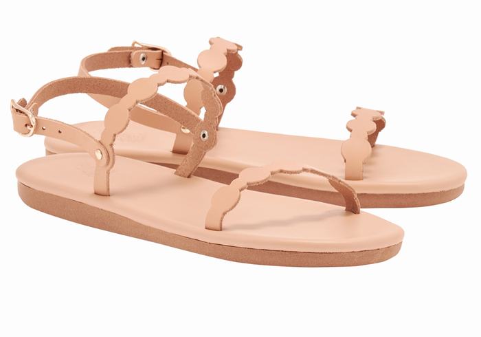 Ancient Greek Sandals Orion Achterband Sandalen Dames Beige | FUH7745ZN