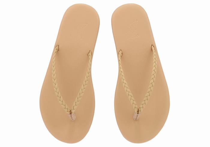 Ancient Greek Sandals Plage Flip Flop Gevlochten Sandalen Dames Beige | TOM2073WW