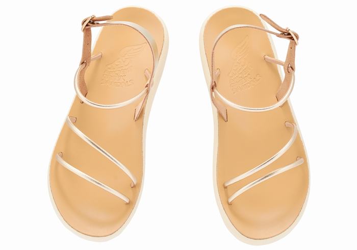 Ancient Greek Sandals Polis Achterband Sandalen Dames Goud Wit | YXL7360MN