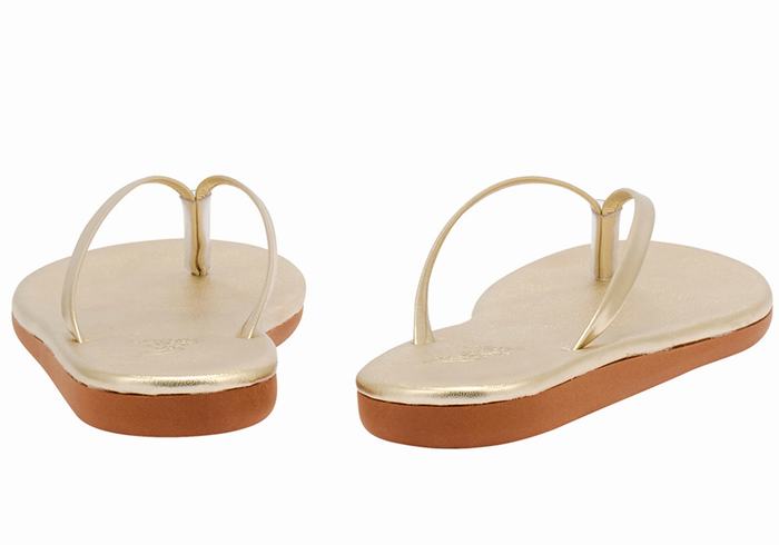 Ancient Greek Sandals Saionara Teenslippers Dames Goud Wit | BZT432JZ