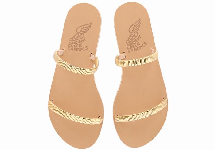 Ancient Greek Sandals Saita Schuifsandalen Dames Goud Beige | HXD7329BO