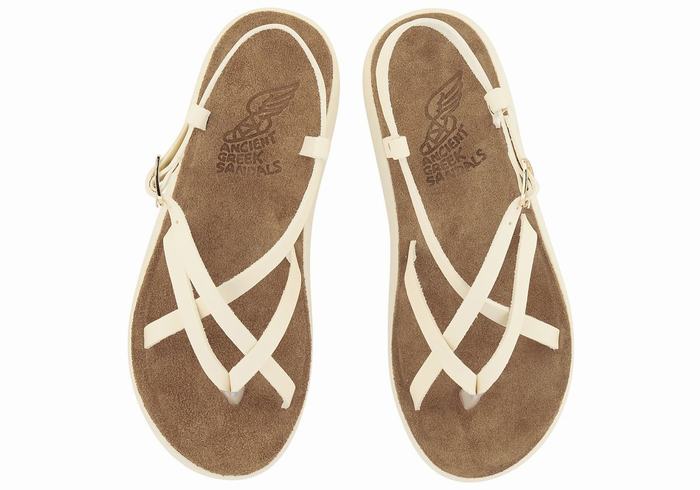 Ancient Greek Sandals Semele Comfort Achterband Sandalen Dames Wit | TRD476RU