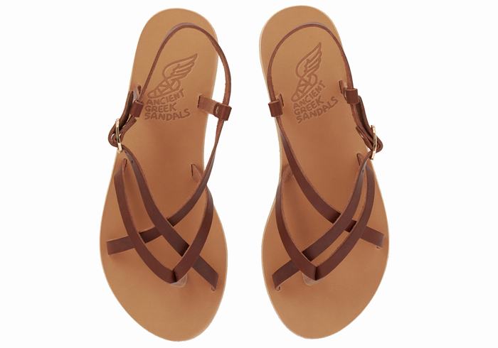 Ancient Greek Sandals Semele Leather Achterband Sandalen Dames Koffie | IGK166FU