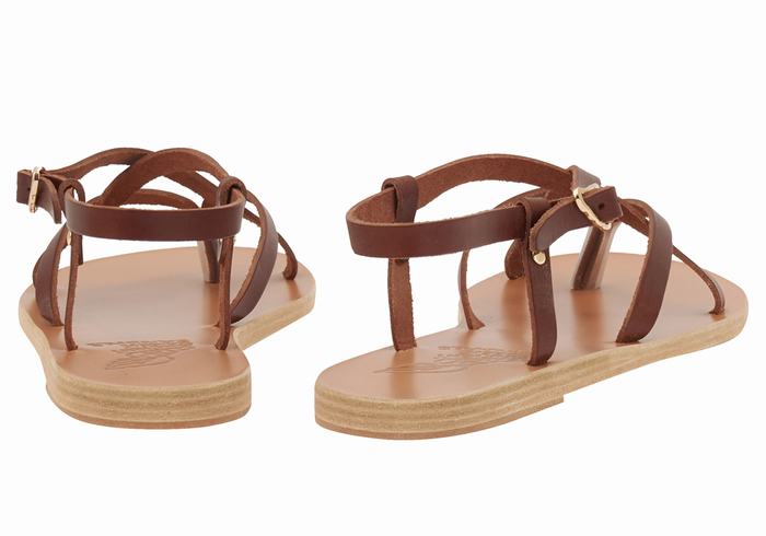 Ancient Greek Sandals Semele Leather Achterband Sandalen Dames Koffie | IGK166FU