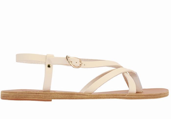 Ancient Greek Sandals Semele Leather Achterband Sandalen Dames Wit | PVR8686WB