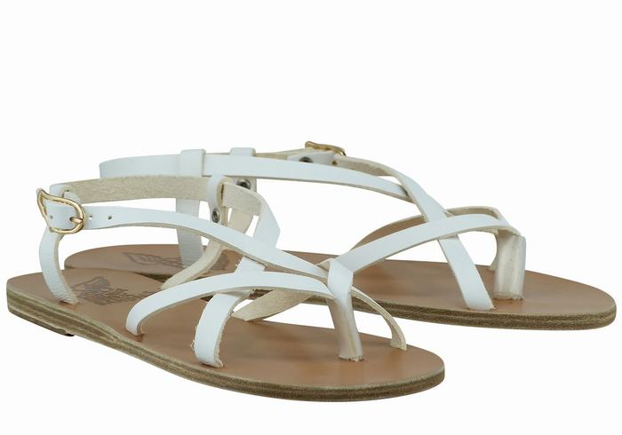 Ancient Greek Sandals Semele Leather Achterband Sandalen Dames Wit | VKV7263LD