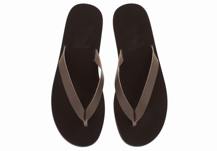 Ancient Greek Sandals Solon Leather Teenslippers Heren Chocola | JEE9147KD