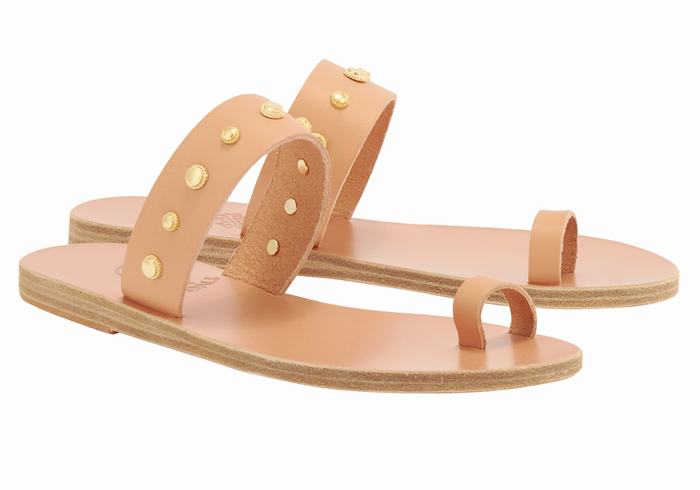 Ancient Greek Sandals Thalia Bee Teenpaal Sandalen Dames Beige | QLF7766BU