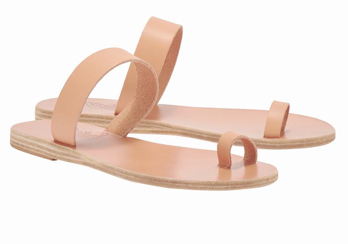 Ancient Greek Sandals Thalia Leather Teenpaal Sandalen Dames Beige | UIN858XE