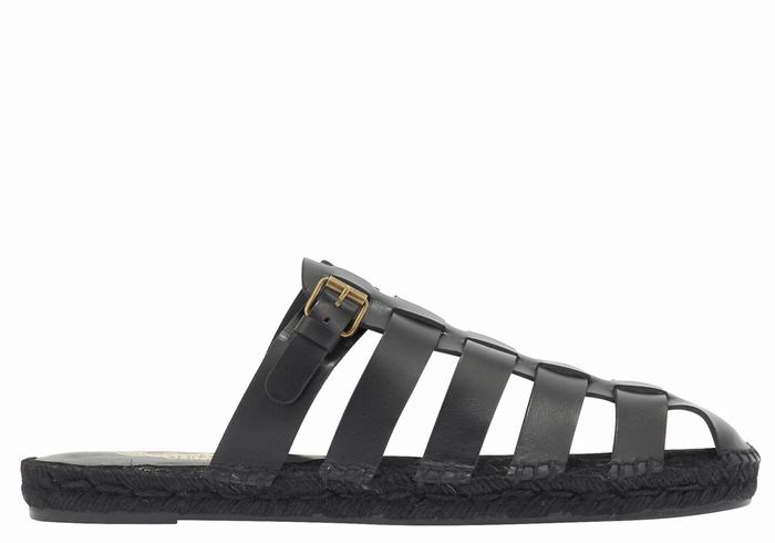 Ancient Greek Sandals Thasos 210 Vissers Sandalen Heren Zwart | MUL9529GI